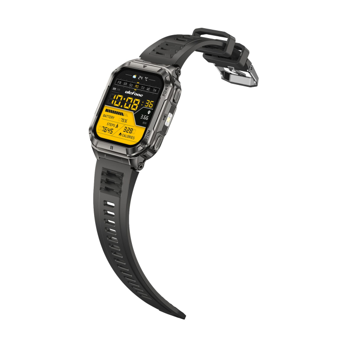 Ulefone Armor Watch Ultra Okosóra, Fekete, 1.93” AMOLED 60Hz, GPS + AGPS, Offline Térképek, Bluetooth Hívás, Pulzus, SpO2, HRV, 5ATM, IP68/IP69K, 700mAh [6]