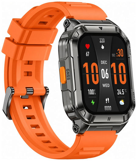 Ulefone Armor Watch Ultra Okosóra, Narancssárga, 1.93” AMOLED 60Hz, GPS + AGPS, Offline Térképek, Bluetooth Hívás, Pulzus, SpO2, HRV, 5ATM, IP68/IP69K, 700mAh [3]