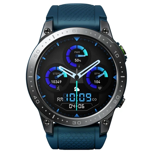 Smartwatch Zeblaze Ares 3 Pro Albastru, Display 1.43 Ultra HD AMOLED, Apel vocal, Moduri sport 100+, Monitorizare sanatate 24 24, 400mAh
