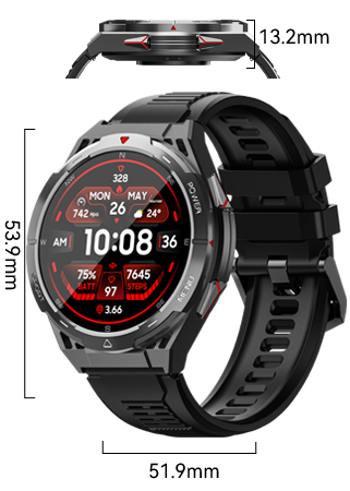 Smartwatch Cubot GT1 Negru, 1.43" AMOLED, HRV, ECG, Monitorizare sanatate si somn, Moduri sport, Functii multiple, Bluetooth Call, Conexiune GPS de mare acuratete, 480 mAh, Android 9.0 sau iOS 9.0 [2]