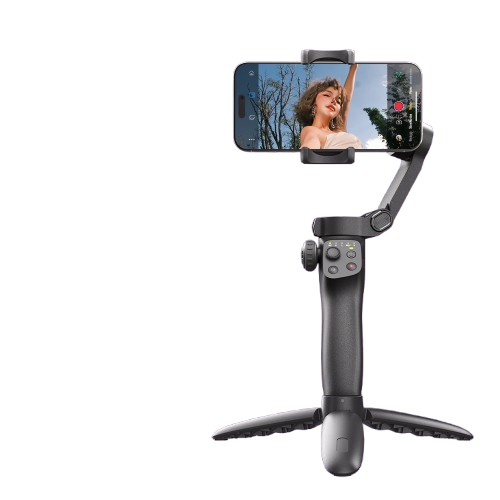 Stabilizator Telefon iSEN CM8 AI Version, Gimbal 3 Axe, Negru, Modul AI Tracking, Lumină Fill Light, Bluetooth, 2600mAh, Tripod, Telecomandă [2]