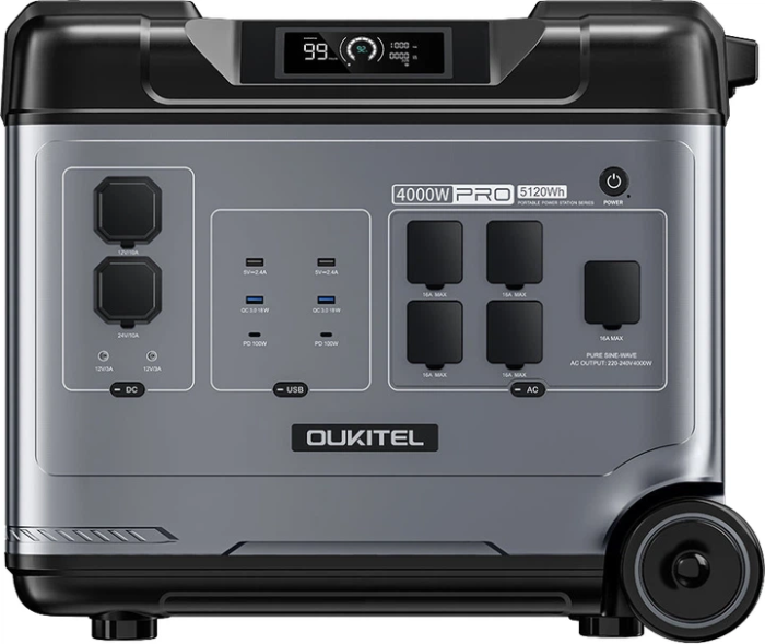 Statie de incarcare electrica portabila   baterie externa Oukitel Abearl P5000E Pro, 5120Wh, 4000W, Incarcare rapida, Incarcare solara