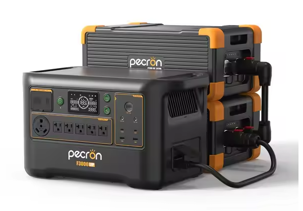 PECRON F3000LFP Hordozható Töltőállomás, Fekete, 3600W, 3072Wh (Bővíthető), 1.5 óra Töltés, LiFePO4, UPS, 1600W Napelem (MPPT), Vezeték Nélküli Töltés, APP Vezérlés [3]