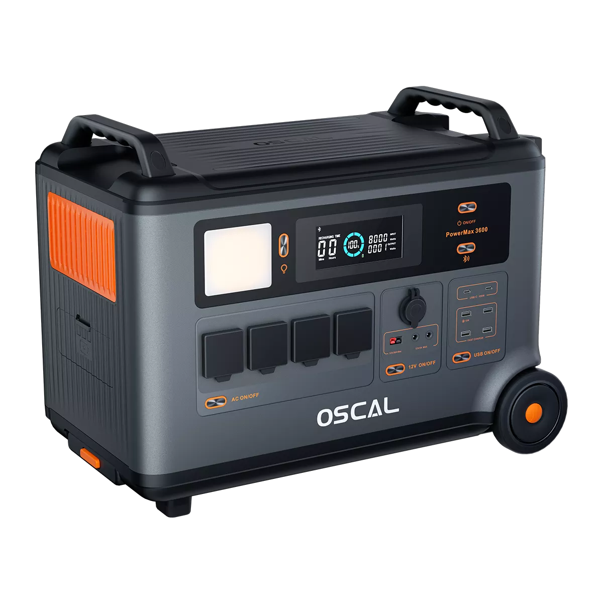 Statie de incarcare electrica portabila Rugged Blackview Oscal PowerMax 3600, Control prin aplicatie (WiFi+ Bluetooth), Capacitate 3.6- 57.6 kWh, Lanterna, LCD, 44.4kg [2]