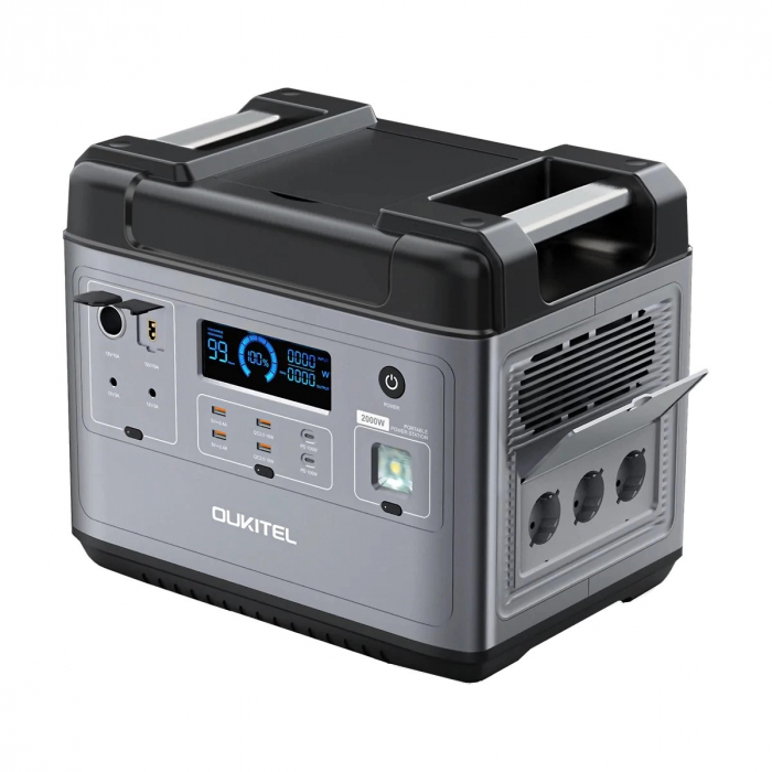 Portable electric charging station / external battery Oukitel P2001E Black, LCD screen, 2000W, 2000 Wh, LED flashlight [3]