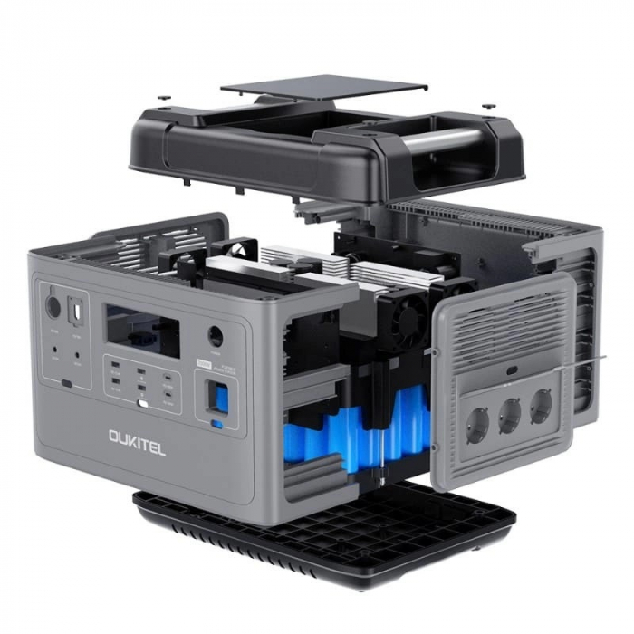 Portable electric charging station / external battery Oukitel P2001E Black, LCD screen, 2000W, 2000 Wh, LED flashlight [5]