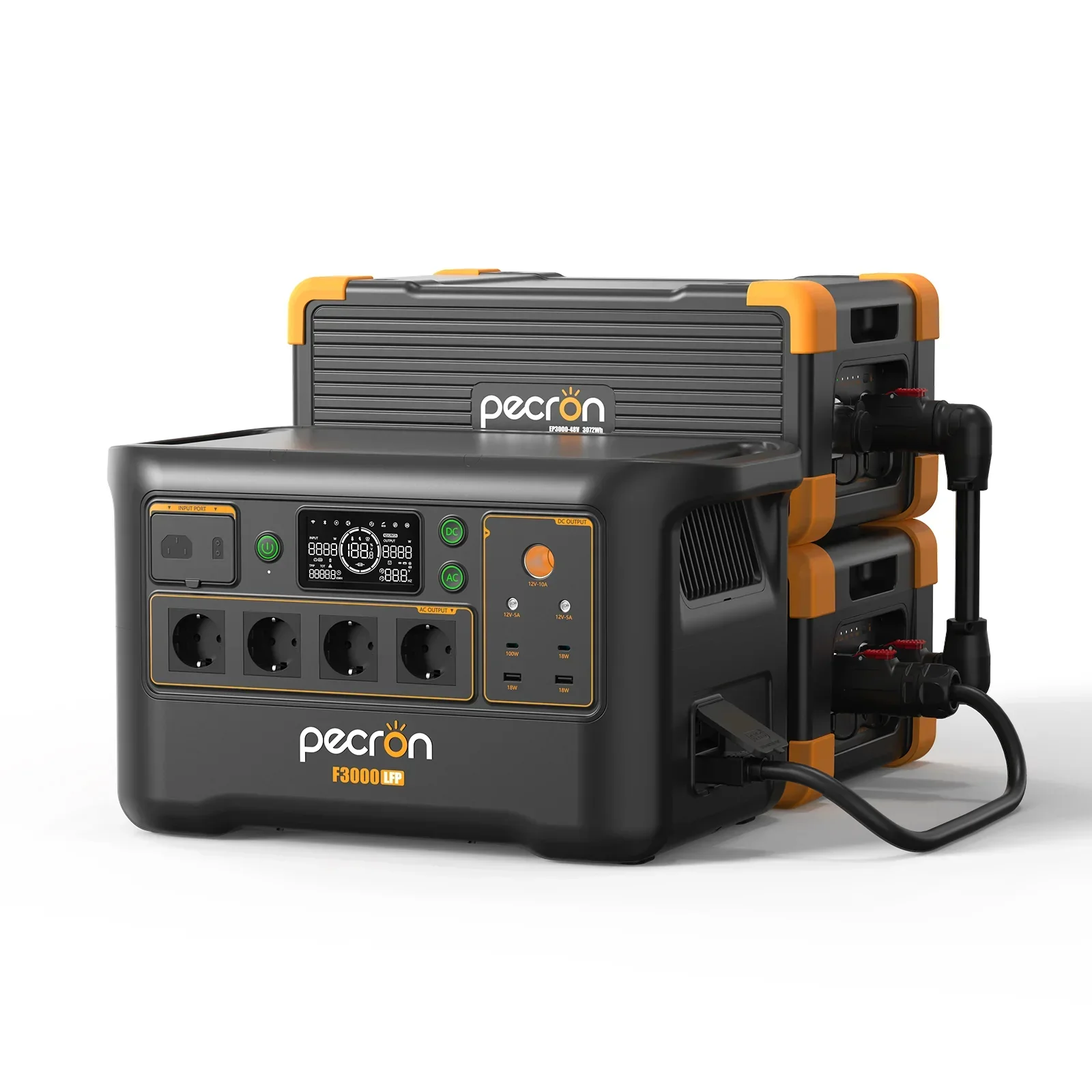 Pachet Statie de Incarcare Portabila PECRON F3000LFP + Panou solar Pecron PV200, 200W, Negru, 3600W, 3072Wh (Extensibili), Incarcare 1.5h, LiFePO4, UPS, Solar 1600W (MPPT), Control APP [7]