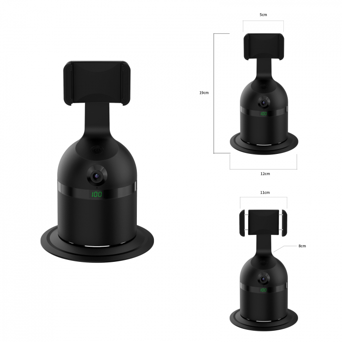 Suport cu sistem de stabilizare Gimbal Souing Genie 360° I20Pro Negru cu AI Smart Tracking, camera, recunoastere faciala si speaker [2]