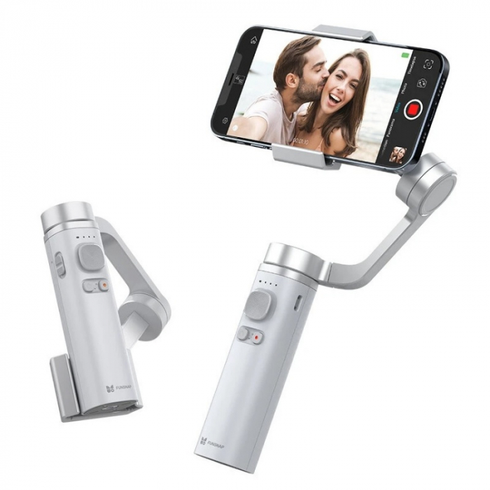 Stabilizator gimbal pliabil pe 3 axe FunSnap Capture pentru smartphone, Giroscop, Bluetooth, Carcasa metalica, 4500mAh imagine noua
