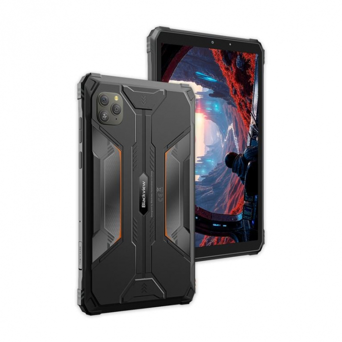 Tableta Blackview Active 5, Portocaliu, 4G, 8.68", IPS 90Hz, 24GB RAM (8GB + 16GB Extensibili), 128 GB ROM, 16 MP, Android 15, Unisoc T615, Mod Manusi, TUV, 6600 mAh, 18 W, Dual SIM [3]