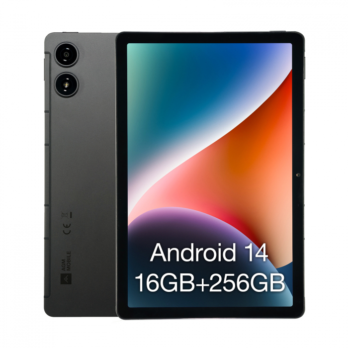 Tableta AGM PAD P2, 4G, 11 FHD+ 90Hz, 16GB RAM(8GB+8GB), 256GB ROM, Android 14, 50MP, Procesor MTK G99, 7850mAh, Widevine L1, Dual Sim