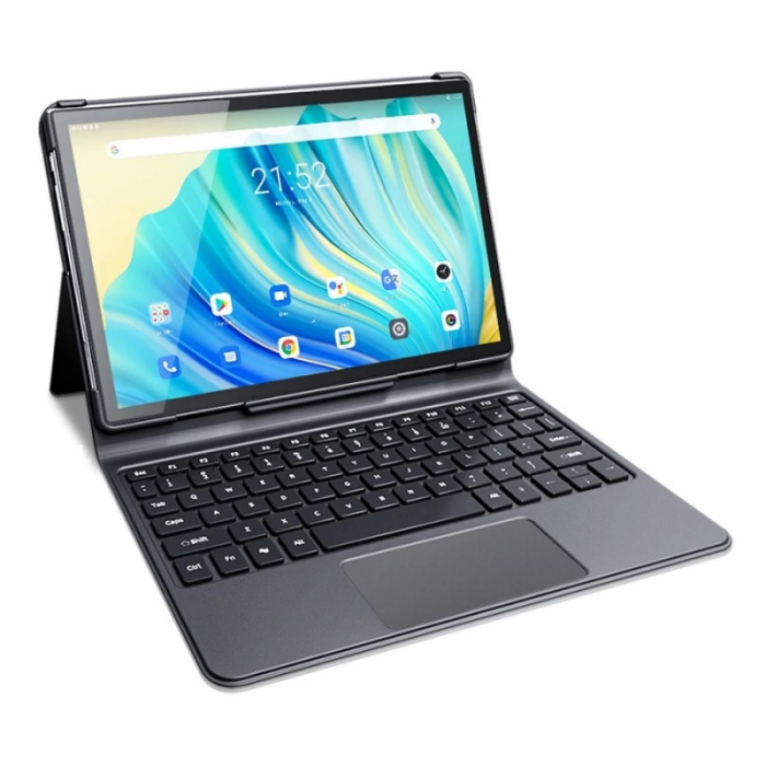 Tableta Blackview Tab 10 Gri + Tastatura, 4G, IPS 10.1 FHD+, Android 11, 4GB RAM, 64GB ROM, MTK8768 OctaCore, 13MP, GPS, 7480mAh, Dual SIM imagine noua