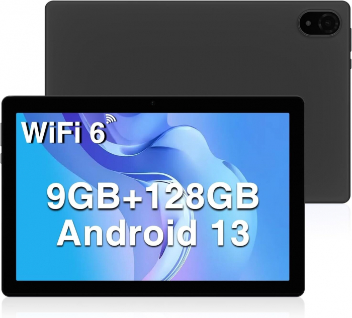 Tableta Doogee U10 Gray, 10.1 IPS HD, Android 13, 9GB RAM (4+5), 128GB ROM, Quad Core RK3562, 5060 mAh, wifi6, TUV, Aplicatii Copii