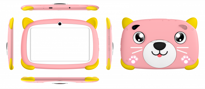 Tableta Doogee U7 Kids Pink, IPS 7" TÜV SÜD, Android 10, 4GB RAM (2GB+2GB extensibili), 32GB ROM, MT6580, 3400mAh, Husa Silicon, Aplicatii Copii [3]