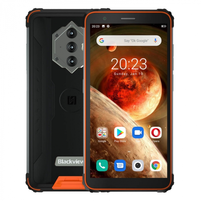 Telefon mobil Blackview BV6600 Orange, 4G, IPS 5.7 , 4GB RAM, 64GB ROM, Android 10, Helio A25 OctaCore, NFC, 8580mAh, Dual SIM