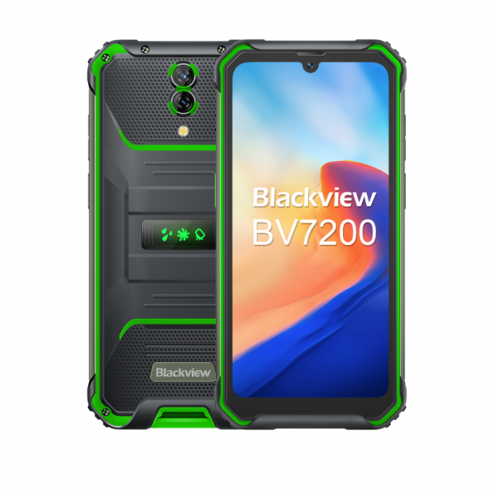 Telefon mobil Blackview BV7200 Green, 4G, 6.1" HD+, 10GB RAM (6GB + 4GB extensibili), 128GB ROM, Android 12, Helio G85, 5180mAh, Power bank, OTG, NFC, Dual SIM [2]