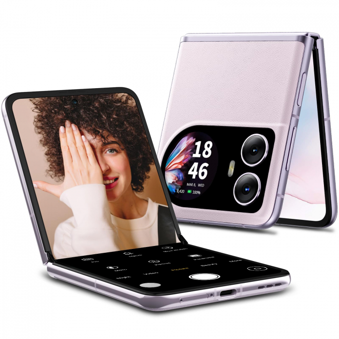 Mobile phone Blackview HERO10, Purple, 4G, 6.9" Foldable Amoled Display, 36GB RAM (12GB + 24GB expandable), 256GB ROM, Android 13, MTK Helio G99, 108MP+32MP ArcSoft 9.0, OTA, NFC, Face ID, Dual SIM [2]