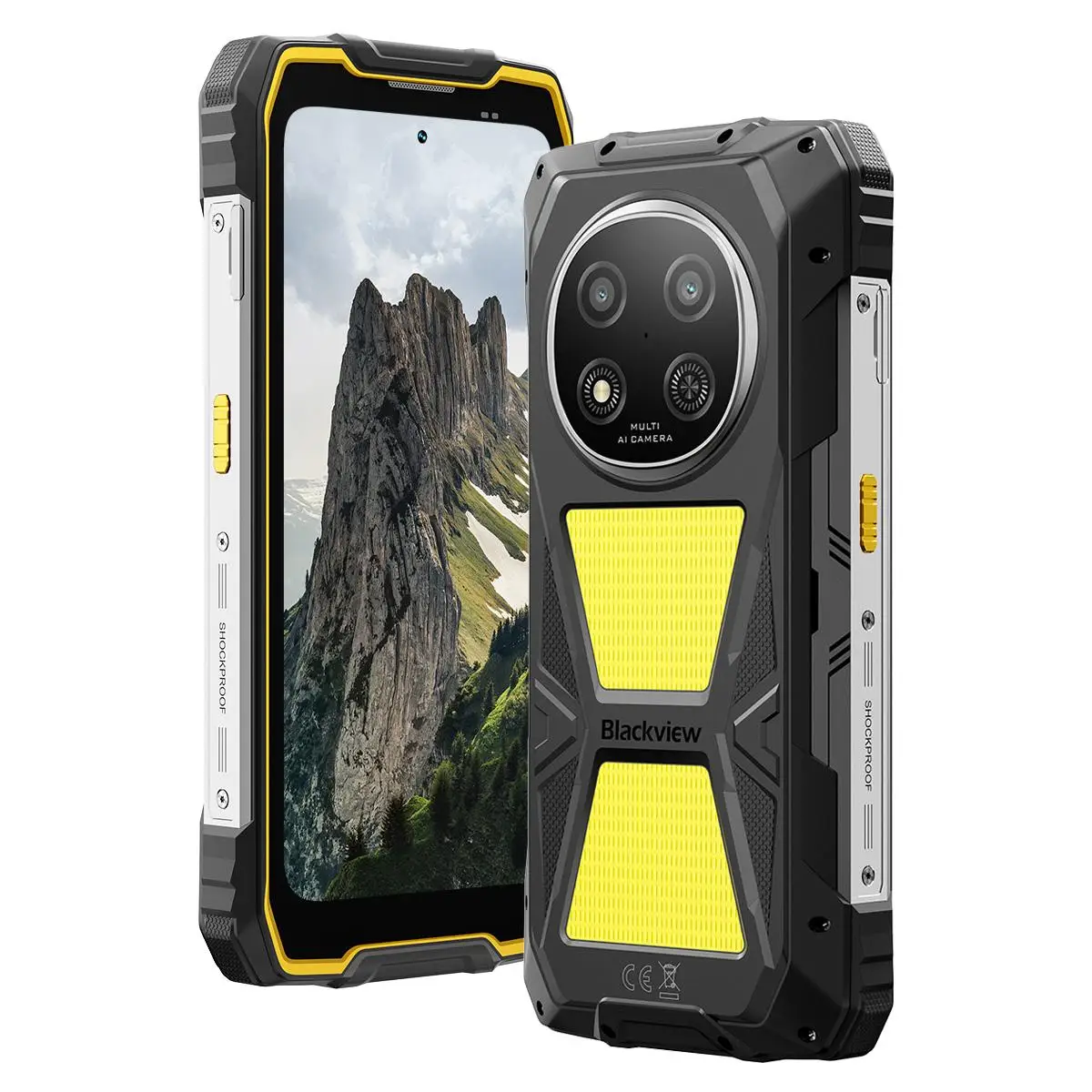 Blackview ROCK 2 Pro Mobile Phone, Yellow, 5G, 6.67" HD+ 120Hz Display, 32GB RAM (8GB + 24GB Expandable), 256GB ROM, Android 16, 15000mAh Battery, 33W, NFC, Dual SIM [3]