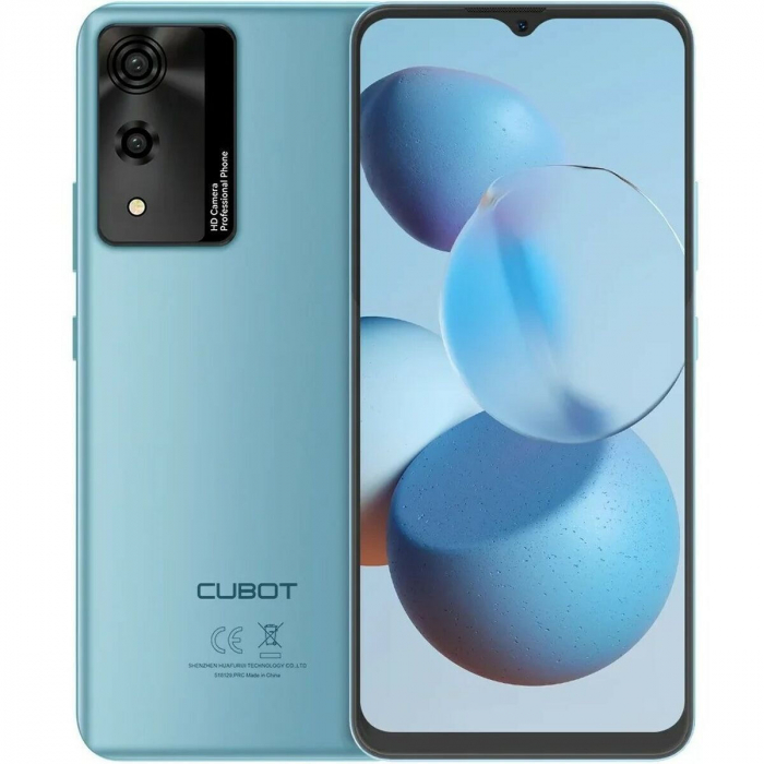 Telefon mobil Cubot A10, Albastru, 4G, 6.56   HD+ 90Hz, 12GB RAM (4GB + 8GB extensibili), 128GB ROM, Android 14, SC T606 Octa-Core, 48MP+16MP, NFC, OTG, Face ID, baterie de 5100mAh, Dual SIM