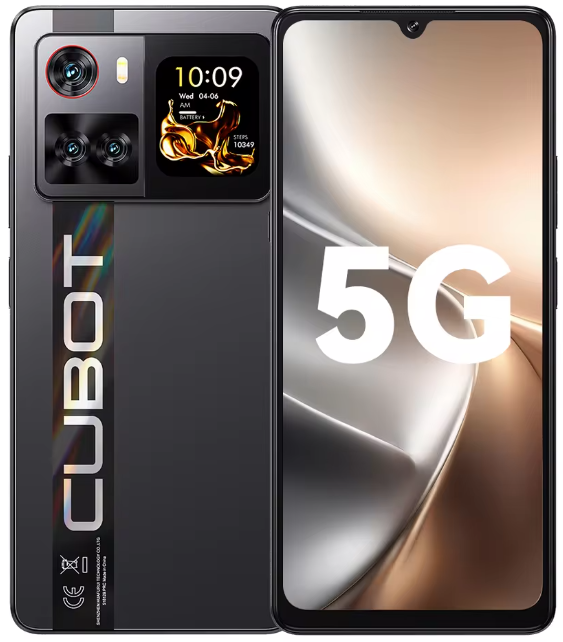 Cubot X100 Telefon mobil, Negru, 5G, 6.88   HD+ 120Hz, 16GB RAM (8GB + 8GB extensibili), 256GB ROM, Android 15, Dimensity 7025, 64MP, 1.72   Ecran spate, NFC, Face ID, 5100mAh, 33W, Dual SIM