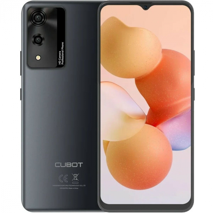 Telefon mobil Cubot A10, Negru, 4G, 6.56   HD+ 90Hz, 12GB RAM (4GB + 8GB extensibili), 128GB ROM, Android 14, SC T606 Octa-Core, 48MP+16MP, NFC, OTG, Face ID, baterie de 5100mAh, Dual SIM