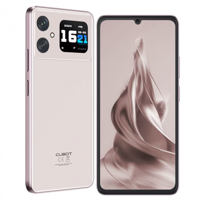 Telefon Mobil Cubot A20, Roz, 4G, 6.745   HD+ 90Hz, 12GB RAM (4GB + 8GB extensibili), 128GB ROM, Android 14, SC T616 Octa-Core, 48MP+16MP, NFC, OTG, Face ID, baterie 5100mAh, Dual SIM