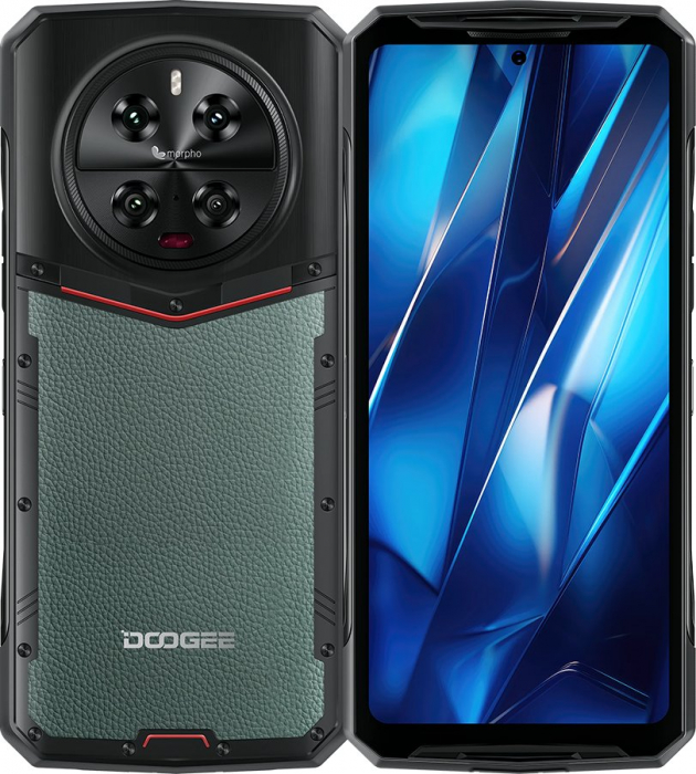 Telefon mobil Doogee DK10, Verde, 5G, 6.67 120Hz 2K AMOLED, 32GB RAM (12GB + 20GB extensibili), 512GB ROM, Android 13, Dimensity 8020, Morpho Quad Camera, NFC, OTG, FM, 5150mAh, 120W, Dual SIM