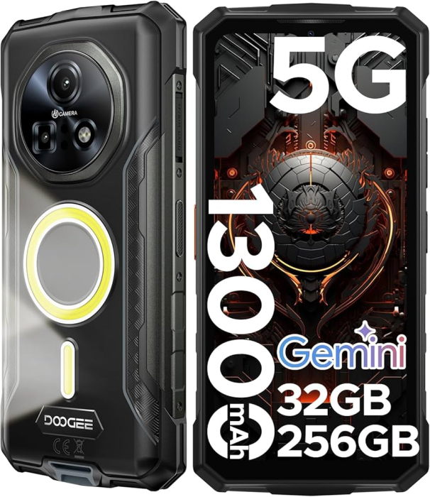 Mobile Phone Doogee Fire 7 Pro, Grey, 5G, Bluetooth Walkie Talkie, 6.6" FHD+ IPS 90Hz, 32GB RAM (8GB+24GB expandable), 256GB ROM, Android 15, Dimensity 6300, 13000mAh, AI Features, Dual SIM [5]
