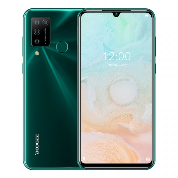 Telefon mobil Doogee N20 Pro, 4G, IPS 6.3 Waterdrop, 6GB RAM, 128GB ROM, Android 10, Helio P60, 4400mAh, Dual SIM, Verde