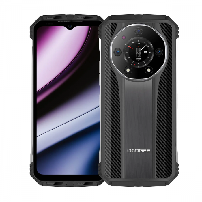 Telefon mobil Doogee S110 Silver, 4G, 6.58 FHD+, 22GB RAM (12GB + 10GB extensibili), 256GB ROM, Android 13, Helio G99, 10800mAh, 66W, NFC, OTG, Dual SIM