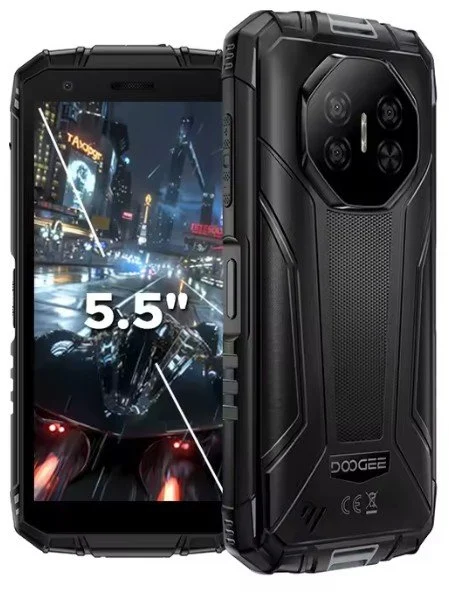 Telefon mobil Doogee Fire 3 Ultra, Negru, 4G, 5.5   HD+ IPS, 24GB RAM (6GB + 18GB Extensibili), 256GB ROM, 16MP, Android 15, Unisoc T7200, Night Vision, NFC, Incarcare inversa, 8350mAh, 18W, Dual SIM