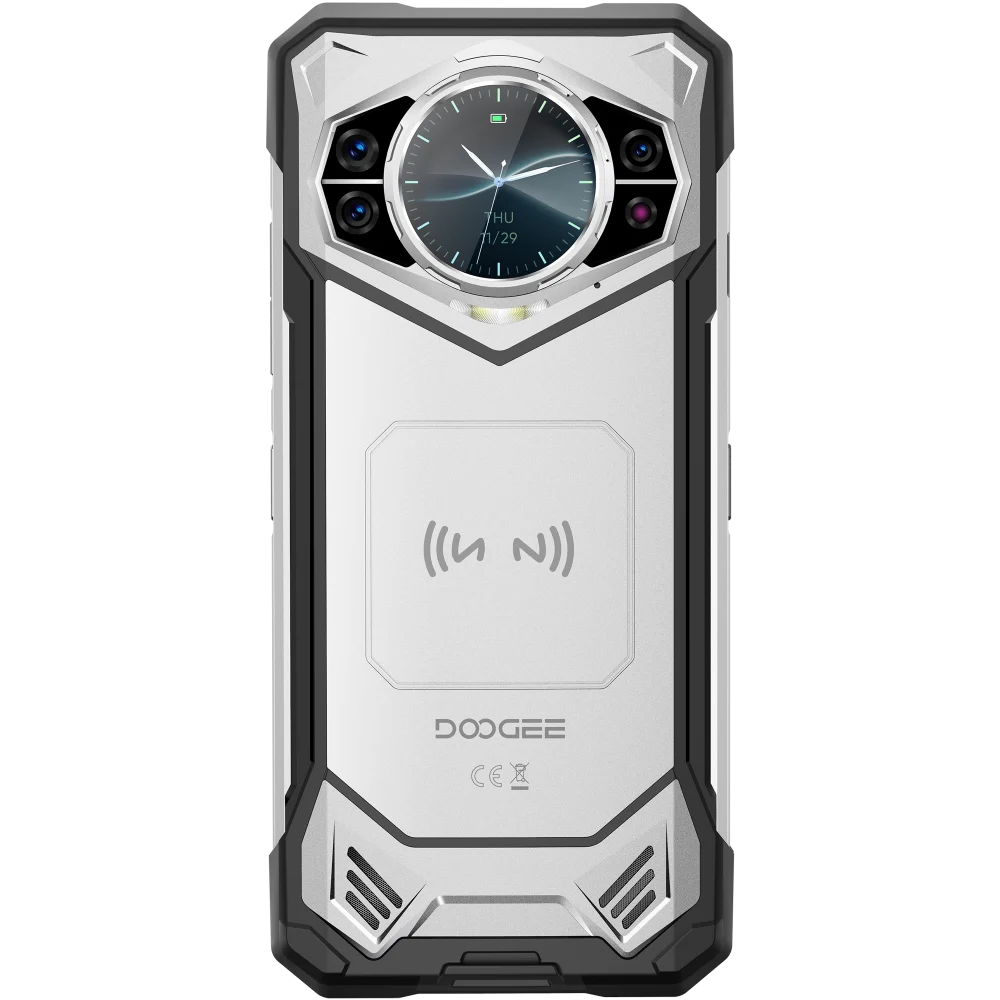 DOOGEE S200E Mobile Phone, Silver, 5G, 1.32" AMOLED Secondary Display, 6.72" FHD+ 120Hz, 48GB RAM (8GB + 40GB Extended), 256GB ROM, 100MP + 20MP Night Vision, Android 16, 10100mAh, Dual SIM [5]