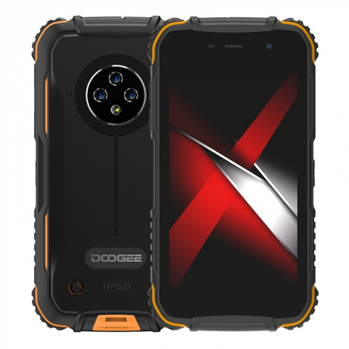 Telefon mobil Doogee S35 Orange, 4G, IPS 5.0 HD+, 2GB RAM, 16GB ROM, Android 10, MT6737V WA QuadCore, Face ID, IP68, 4350mAh, Dual SIM