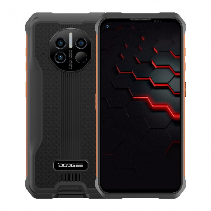 Telefon mobil Doogee V10 Orange, Dual 5G, IPS 6.39 , 8GB RAM, 128GB ROM, Android 11, Termometru non-contact, NFC, IP68, 8500mAh, Dual SIM