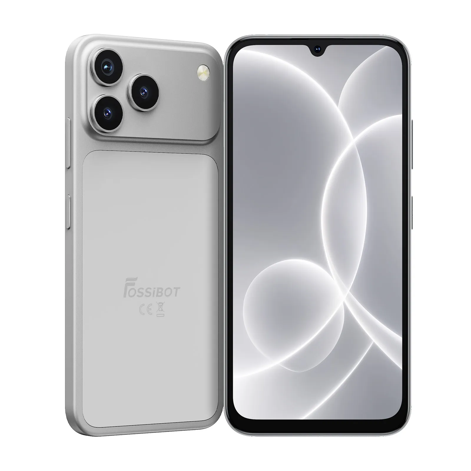 Telefon Mobil FOSSiBOT C17, Silver, 4G LTE, 6.9” HD+ 120Hz, 16GB RAM (4GB + 12GB extensibili), 128GB ROM, Unisoc T615, 5000mAh, Cameră 16MP AI, Fosi AI, Gemini AI, Android 16, Dual SIM [2]