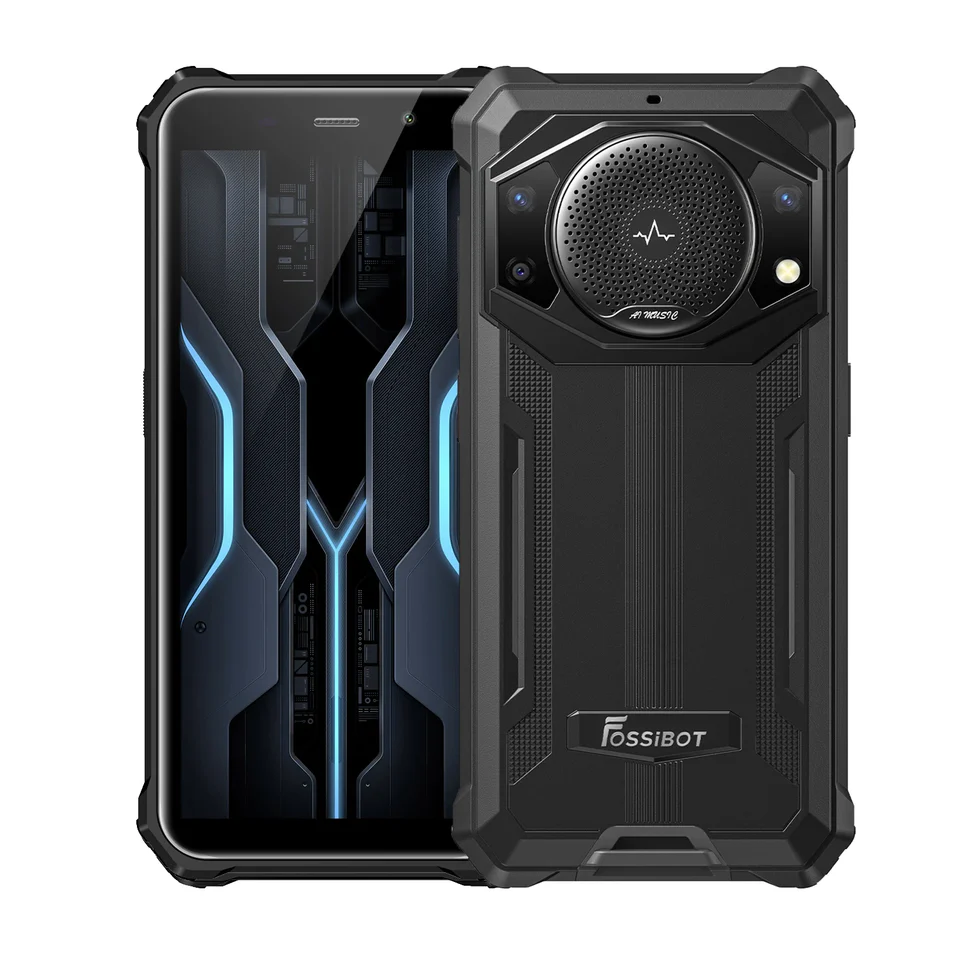 FOSSiBOT F101P Fekete Mobiltelefon, 4G, 5,45" HD+ IPS, 7GB RAM (4GB+3GB bővíthető), 64GB ROM + 128GB TF kártya, Android 13, 24MP AF + 5MP + 0,3MP, 10600mAh, 18W, NFC, Face ID, Hibrid Dual SIM [2]