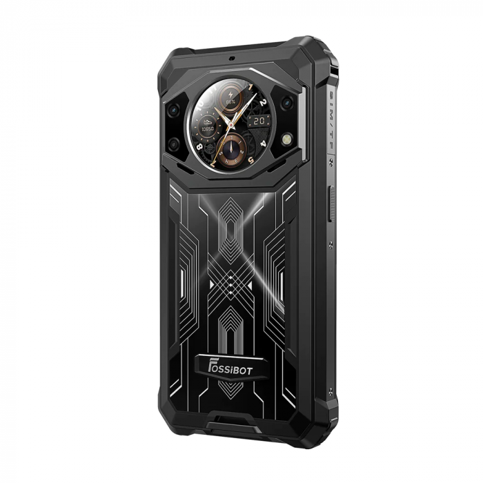 Mobile Phone FOSSiBOT F101 Pro, Black, 4G, Dual Display, 5.45" HD+ IPS 1.32", 15GB RAM (8GB + 7GB expandable), 128GB ROM, 24MP+8MP, Android 13, MT8788 Octa Core, NFC/HAC, 10600mAh, 18W, Dual SIM [3]