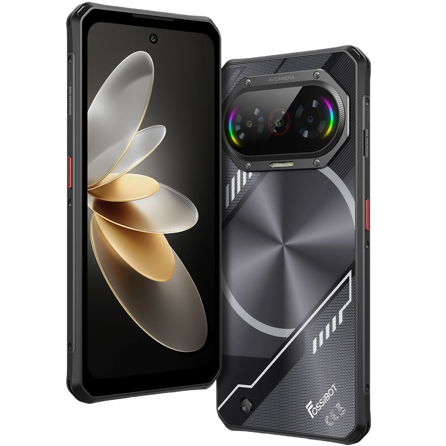 Mobile Phone FOSSiBOT F114, Black, 4G, 6.67" HD+ IPS, 12GB RAM (4GB+8GB expandable), 256GB ROM, Android 15, 50MP, Gemini AI, Dynamic Light, 5000mAh, 18W, NFC, Face ID, Dual SIM [10]