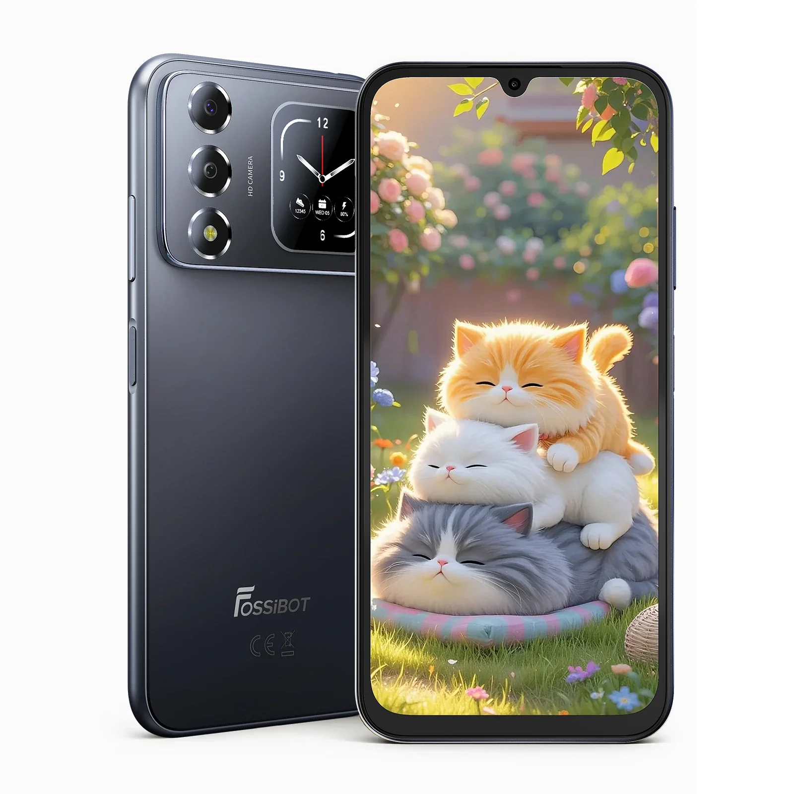 Telefon Mobil FOSSiBOT S7, Negru, 4G LTE, NFC, 6.9” HD+ 120Hz, Ecran Spate 1.85”, 32GB RAM (8GB + 24GB extensibili), 256GB ROM, Unisoc T615, 5000mAh 10W, Android 16, Dual SIM [2]