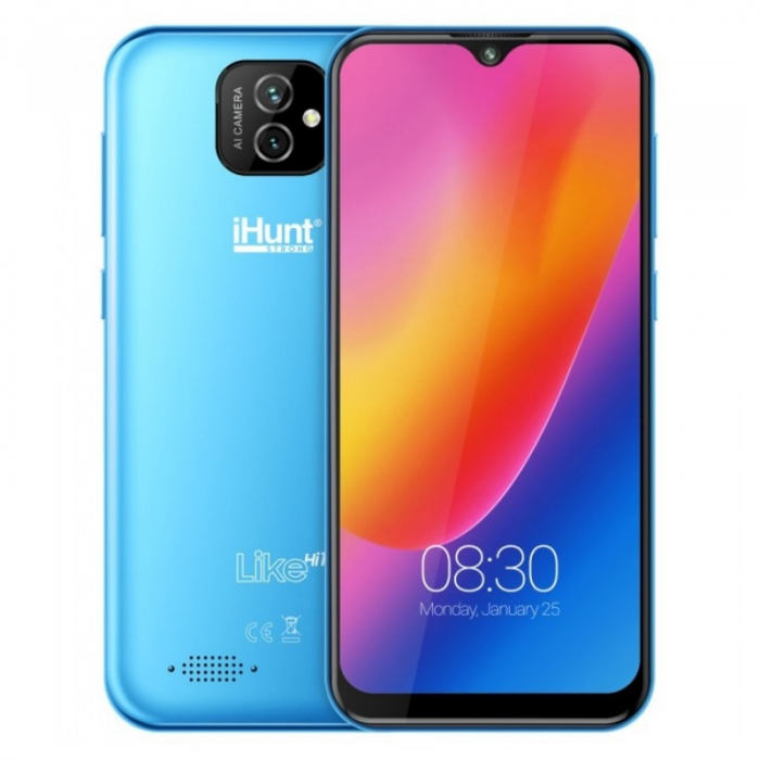 Telefon mobil iHunt Like Hi10 Albastru deschis, 3G, IPS 5.5 Waterdrop, 1GB RAM, 16GB ROM, Android 10 GO, QuadCore, 2650mAh, Dual SIM