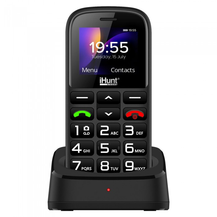 iHunt Senior Comfort Mobile Phone, 1.77" Display, Dual SIM, GSM, USB Type-C, Bluetooth, Camera, Flashlight, Wireless FM Radio, 1000mAh Battery, SOS Button, Black [5]