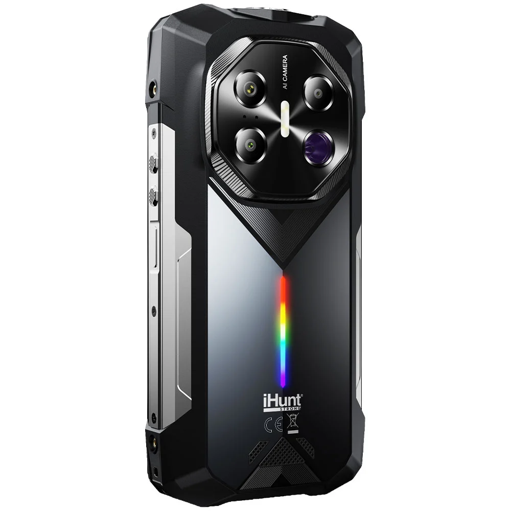 Telefon Mobil iHunt Titan Night Hunter, Negru, 5G, Night Vision 64MP, 6.78" FHD+, 36GB RAM (12GB + 24GB extensibili), 256GB ROM, Dimensity 7050, 50MP, Android 15, 20000mAh, 33W, Dual SIM [7]