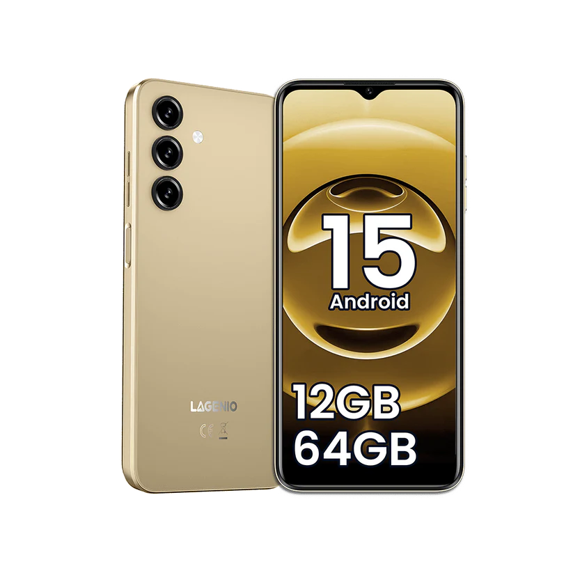 Telefon Mobil Lagenio A10, Auriu, 4G LTE, Ecran 6.52   HD+ 90Hz, 12GB RAM (4GB + 8GB extensibili), 64GB, Camera 13MP, Android, 5150mAh, Dual SIM