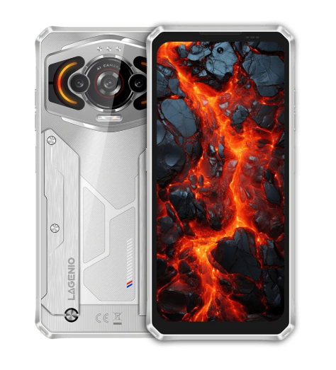 Telefon Mobil LAGENIO Panther 1, Alb, 4G, 6.7   HD+ 120Hz, 12GB RAM (4GB + 8GB Extinsa), 128GB ROM, 13MP, Android 15, Unisoc T7250, Lumini RGB, AI Gemini, NFC, 5150mAh, 18W, Dual SIM