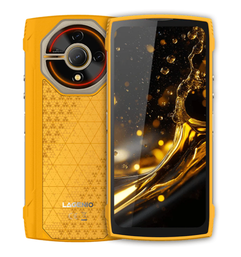 Telefon Mobil LAGENIO Panther 2 Pro, Galben, 4G, 6.7   HD+ 120Hz, 24GB RAM (8GB + 16GB Extensibili), 256GB ROM, 50MP, Android 15, Unisoc T7250, Lumini RGB, NFC, OTG, 5150mAh, 18W, Dual SIM