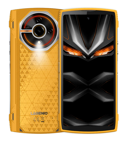 Telefon Mobil LAGENIO Panther 2, Galben, 4G, 6.7   HD+ 120Hz, 12GB RAM (4GB + 8GB Extensibili), 128GB ROM, 16MP, Android 15, Unisoc T7250, Lumini RGB, NFC, OTG, 5150mAh, 18W, Dual SIM