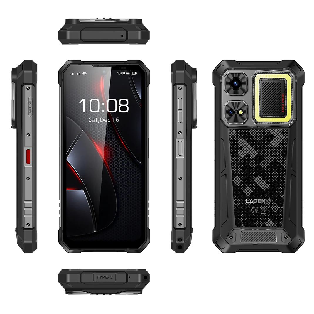 Telefon Mobil LAGENIO Rhino 1 Pro, Negru, 4G, eSIM ,  6.9" HD+ 120Hz, 32GB RAM (8GB + 24GB Extensibili), 256GB ROM, 64MP, Android 16, Unisoc T7250 , NFC , OTG, 12000mAh, 33W, Dual SIM [2]