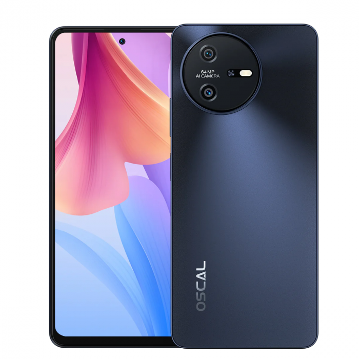 Mobile Phone Oscal TIGER 12 Grey, 4G, FHD+ 6.78'' 120Hz 2.4K, 24GB RAM (12GB + 12GB expandable), 256GB ROM, 64MP, Android 13, Helio G99, 5000mAh, NFC, Dual SIM [2]