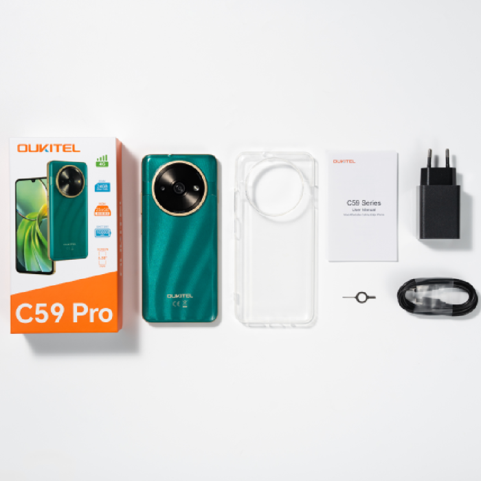 Telefon mobil Oukitel C59 Pro Verde, 4G, 6.88″ HD+ 90Hz, 24GB RAM (8GB+16GB extensibili), 256GB ROM, Cameră 13MP+5MP, Android 15, Unisoc T606 Octa-Core, 10000mAh, Dual SIM [3]