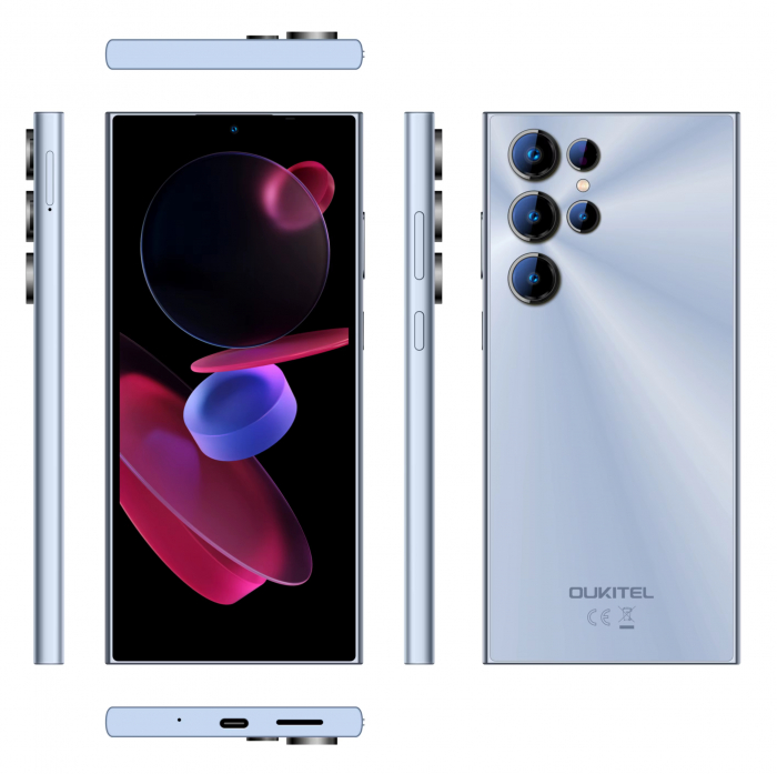 Telefon Mobil Oukitel C61 Pro, Albastru, 4G, 6.88" HD+ In-Cell IPS, 24GB RAM (8GB+16GB Extensibili), 256GB ROM, 13MP, Android 15, Unisoc Tiger T606, NFC, OTG, 5150mAh, 10W, Dual SIM [7]